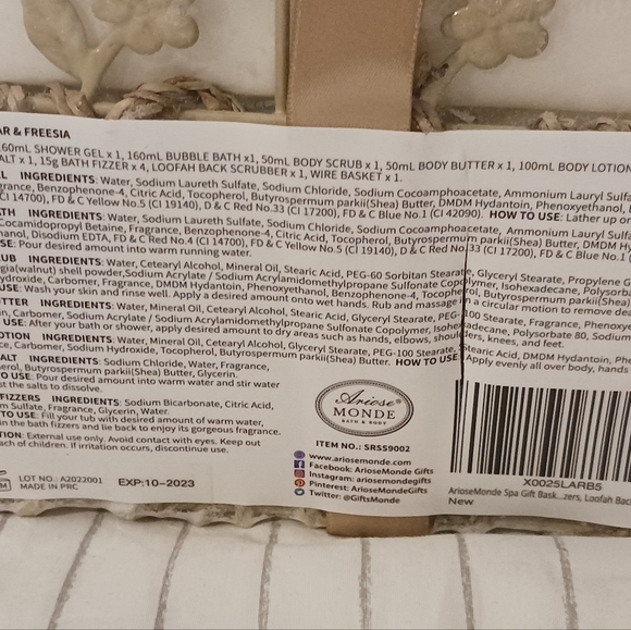 NWT! ARIOSE MONDE BATH SET (English Pear & Freesia) - Picture 13 of 14